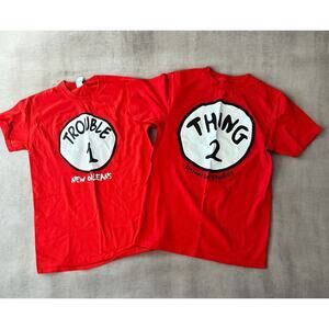 TROUBLE 1 THING 2 Red T-Shirts New Orleans Universal Halloween Small Cosplay